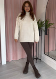 Chunky Knit Turtleneck Jumper - Cream