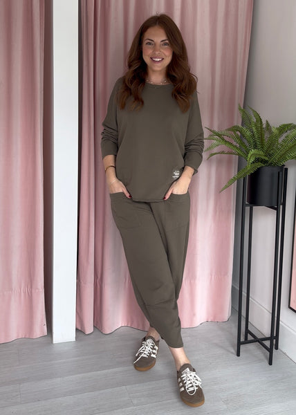 Barrel Leg Cotton Co-ord - Taupe