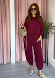 Barrel Leg Cotton Co-ord - Berry