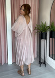 Silk Drape Dress - Pink