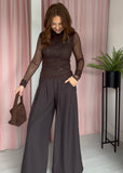 Wide Palazzo Trouser - Brown