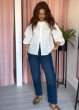 Diamante Button Cotton Shirt