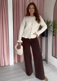 REDIAL Wide Leg Jeans - Chocolate Brown