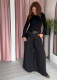 Wide Palazzo Trouser - Black