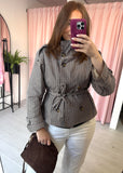 Checked Funnel Neck Trench