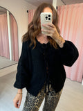 Bow Front Cardigan - Black