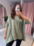 Sequin Bow Tunic - Sage