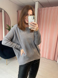 Rib Round Neck Jumper - Grey