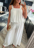 Bubble Hem Co-ord - White