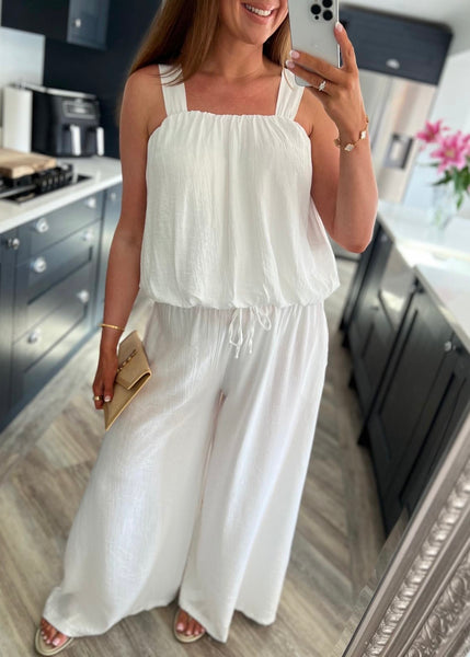 Bubble Hem Co-ord - White