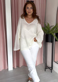 Loose Knit Heart Jumper - Off White
