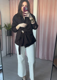 Gold Pebble Wrap Shirt - Brown