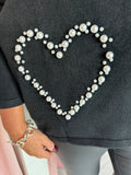 Pearl Heart Jumper - Black