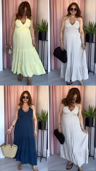 Cheesecloth Halter Dress - 4 colours