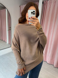 Asymmetric Drape Jumper - Taupe