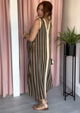 Missi Zig Zag Dress - Blue & Brown