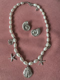 Pearl Seashell Necklace - Silver