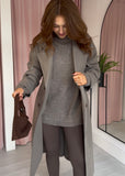 Chunky Knit Turtleneck Jumper - Taupe