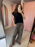 Wide Leg Trousers - Leopard