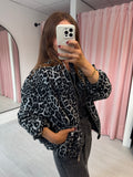 Leopard Bomber - Grey