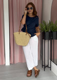 Wrap Tie T-shirt - Navy