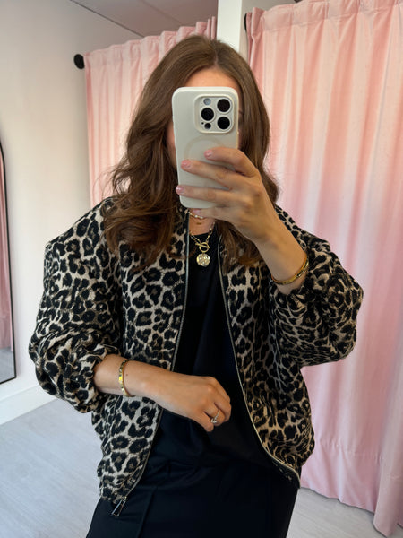 Leopard Bomber - Biege