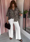 Cotton Crinkle Shirt - Leopard