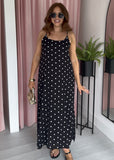 *Pre order* Split Side Straight Dress - Polka Dot