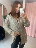 Sequin Shirt  - Champagne