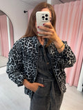 Leopard Bomber - Grey