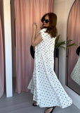 Pleated Maxi Dress - Polka Dot