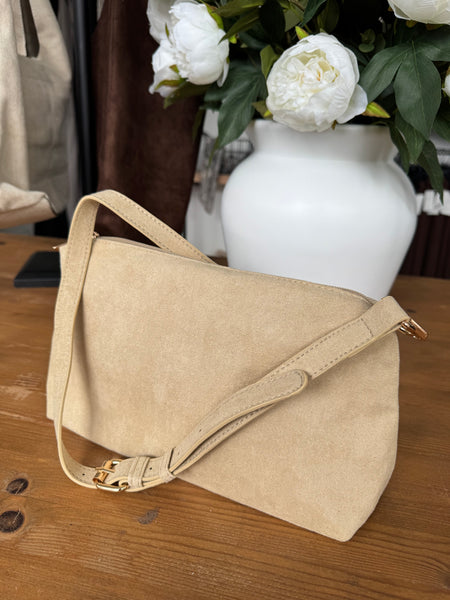 Cross Body Soft Slouch Bag - Sand