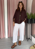 Bubble Hem Batwing Bomber - Brown