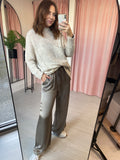 Silky Wide Leg Trousers - Taupe