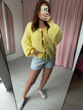 Bow Front Cardigan - Lemon