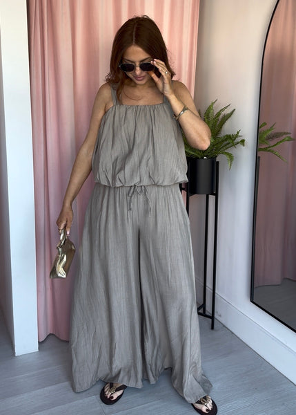 Bubble Hem Co-ord - Taupe