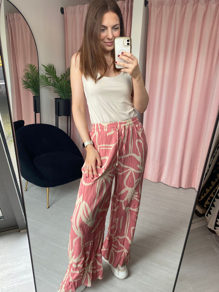 Pleated Trousers - Pink
