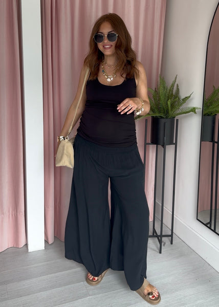 Palazzo Trousers - Black