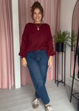 Twist Detail Jumper - Burgundy