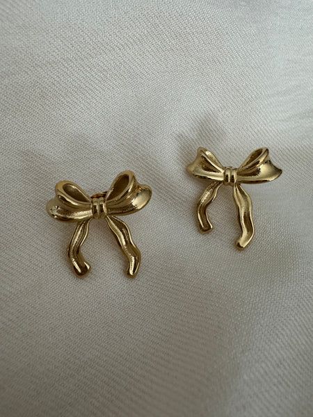 Bow Earrings - Gold