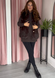 Faux Fur Gilet - Chocolate