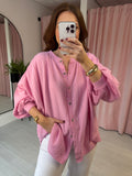 Boho Cheesecloth Shirt - Pink