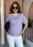 Stripe T-shirt - Blue & Pink