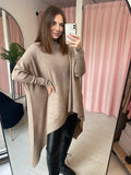 Rib Asymmetric Jumper - Taupe