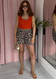 Cotton Pocket Shorts - Leopard