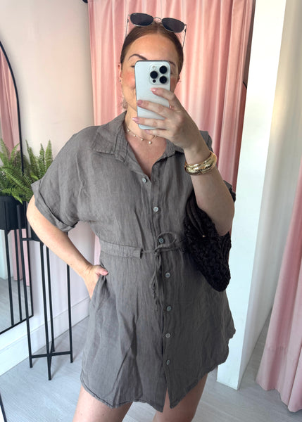Linen Shirt Dress - 4 colours