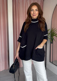 Contrast Edge Jumper - Black & White