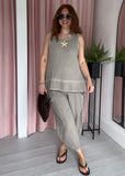 Tea Bag Linen Barrel Leg Trouser - Taupe