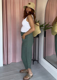Drapey Barrel Leg Trousers - Khaki
