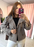 Checked Funnel Neck Trench